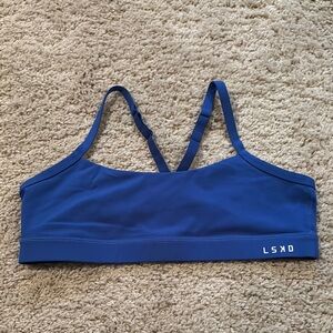LSKD Blue Seamless Sports Bra with Criss-Cross Straps (NWOT)